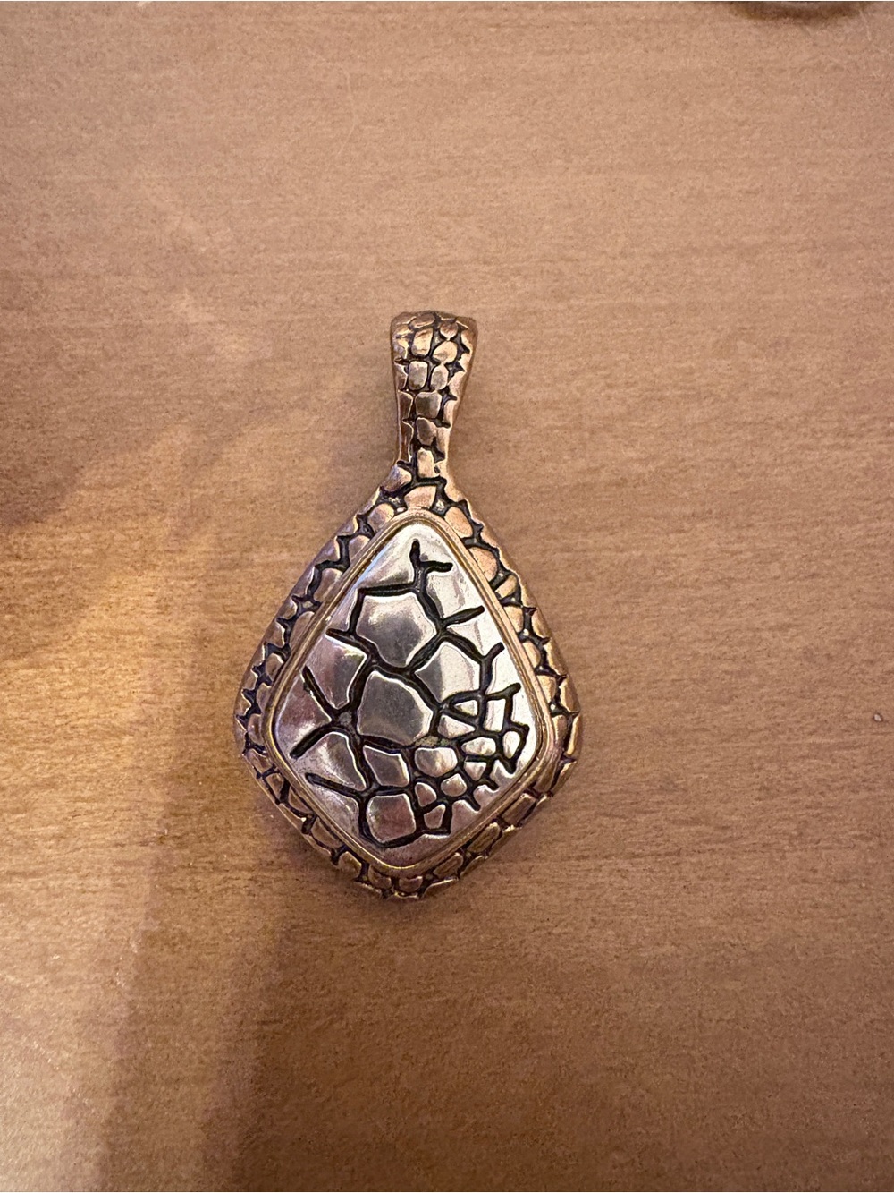 VTG Premier Designs Gatsby Mixed Metal Shattered Tile Shield Pendant